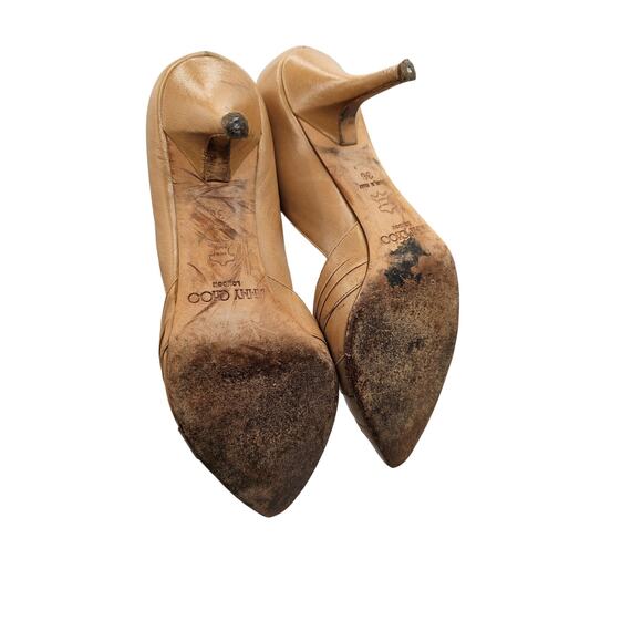 Vtg Y2K Jimmy Choo Womens Sz 36 (US5.5-6) Lizzy=ie beige Leather Heels Pumps - Picture 6 of 8